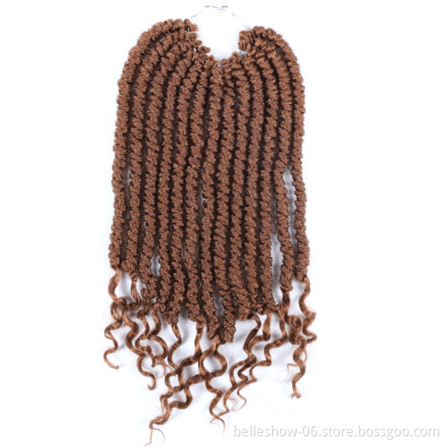 Hot sell 12inch pre twisted crochet senegalese twist braids hair with curly ends